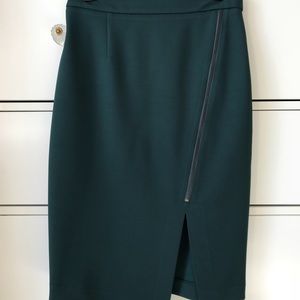 Forest green pencil skirt
